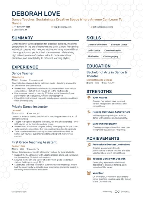 5 Dance Teacher Resume Examples & Guide for 2024 .